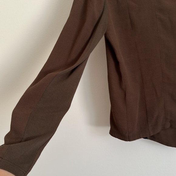 Pure DKNY Chocolate Brown Draped Wrap Jacket - Picture 7 of 9